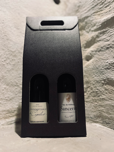 [z_RHVP0012] Zwarte luxe geschenkverpakking (2 flessen)